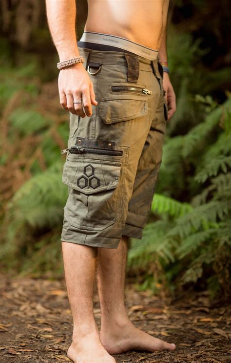 Cargo Pocket Shorts Olive Green Festival Outdoor Clothing Etsy Mens