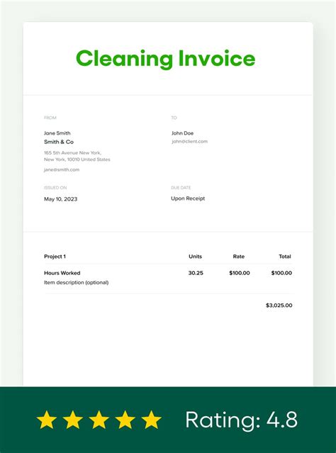 Cleaning Invoice Template Free 2023 Updated Bonsai
