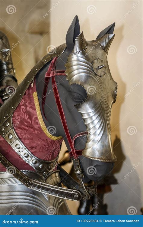 Close Up Of A Replica Of A Medieval Horse Armor Stock Photo Image Of