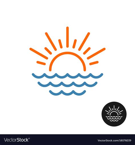 Besides good quality brands, you'll also find plenty of discounts when you shop for decal sun during big sales. Sun rays and sea waves logo Royalty Free Vector Image