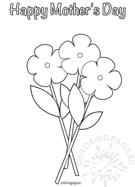 Happy Mothers Day Flowers Pictures 2 Coloring Page