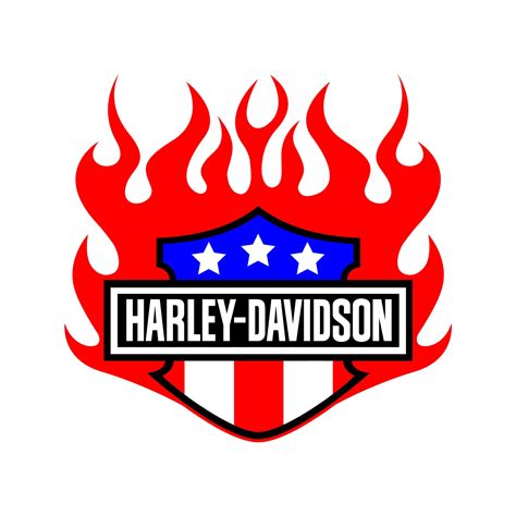 Harley Davidson Logo Svg Harley American Flag Print Cut Etsy