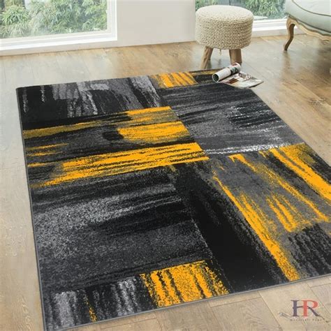 Yellowgrey Silverblack Abstract Contemporary Modern