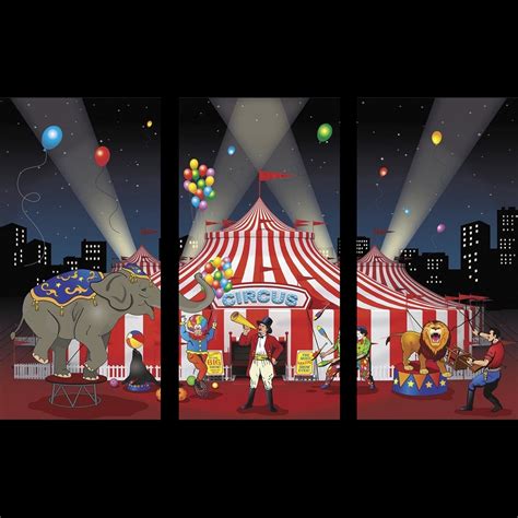 Circus Carnival Backdrop Wall Poster Banner 9 1 Super Party