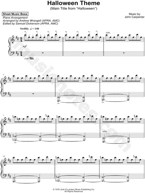 The keyboard's top row of letters correspond to the white keys, and the row of numbers correspond to the black keys. Halloween Music Piano Sheet - Best Music Sheet