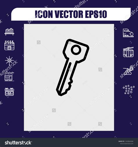 Security Key Icon Vector Stock Vector Royalty Free 1242864568