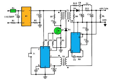 5v 10a Current Output Switching Power Supply Electronic Circuit