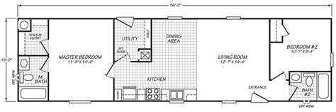 Floor plan dimensions are approximate and based on length and width measurements from exterior wall to exterior wall. Aztec 15 X 56 840 sqft Mobile Home | Factory Select Homes
