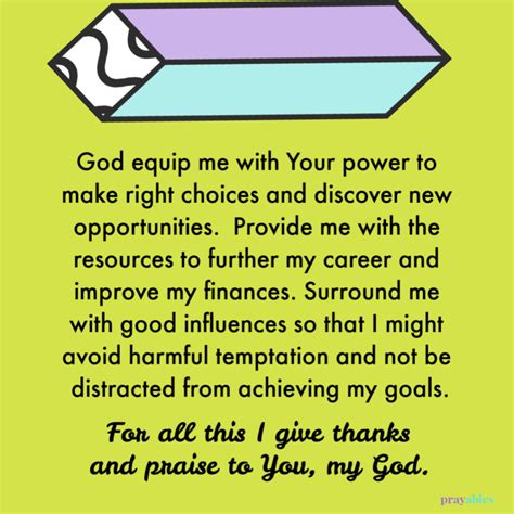 Prayer Achieving Goals Prayables