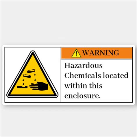 Warning Hazardous Chemicals Label Zazzle