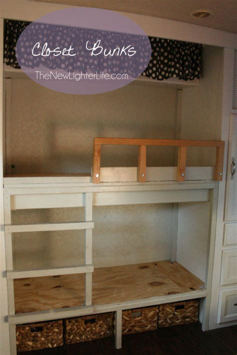 It uses one 2x4x10 board and a little bit of tools. RV Bunk Remodel ~ Turning a Class A Master Bedroom in a Bunkroom | Small bedroom remodel ...