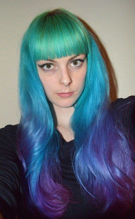 Green Blue Purple Ombre Hair Color Hair Pinterest