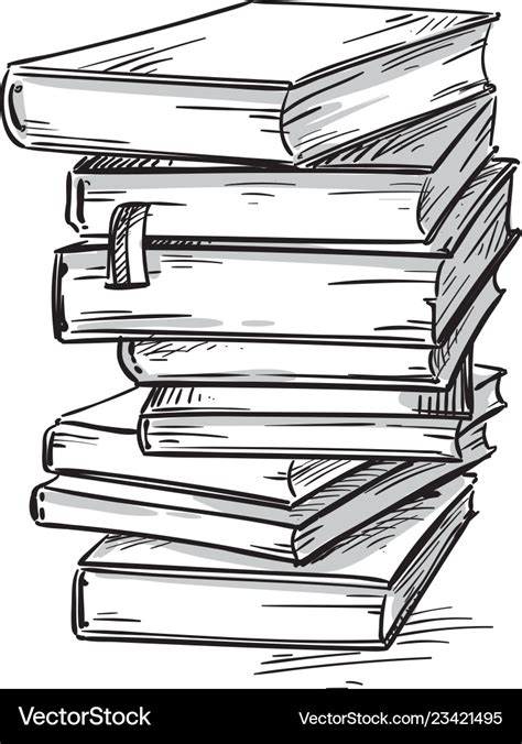 Heap Of Books Royalty Free Vector Image Vectorstock