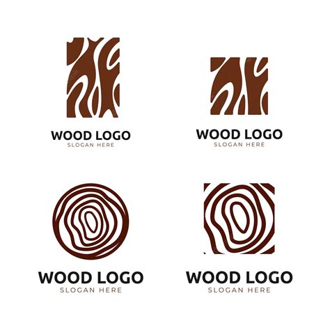 Premium Vector Set Of Wood Texture Logo Design