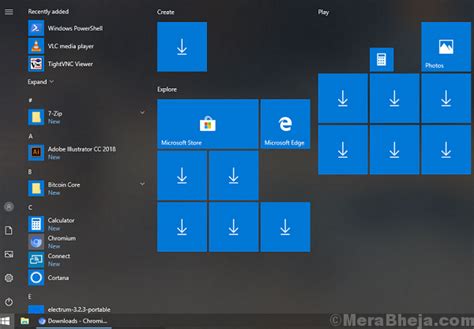 Windows 10 New Start Menu Icons