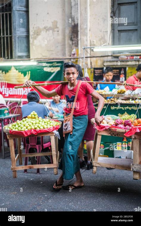 Street Market Yangon Myanmar Asia Stock Photo Alamy