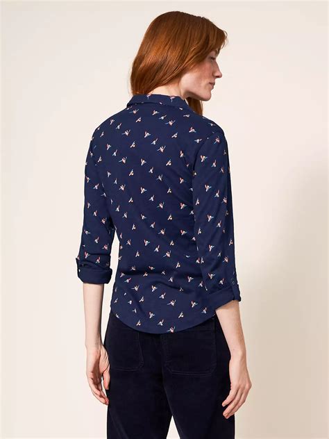 White Stuff Annie Novelty Print Jersey Shirt Navymulti At John Lewis And Partners