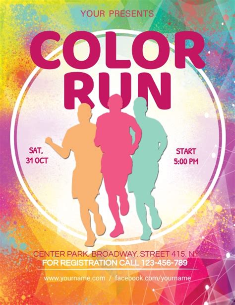 Color Run Flyer Template Postermywall