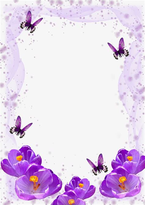 Butterfly Frame Purple Butterfly Flower Frame Purple Flowers Flower