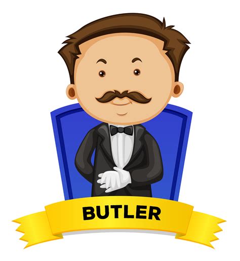 Label Design With Male Butler 447532 Vector Art At Vecteezy