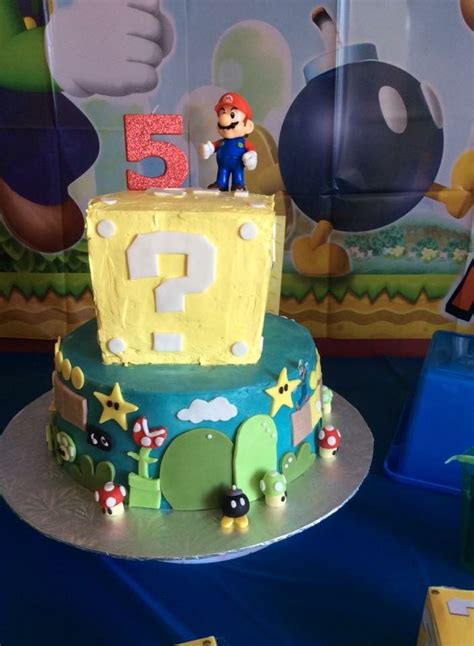 We love seeing all kinds of submissions! Super Mario cake two-tier buttercream cake with fondant detailing from custom creations Sudbury ...