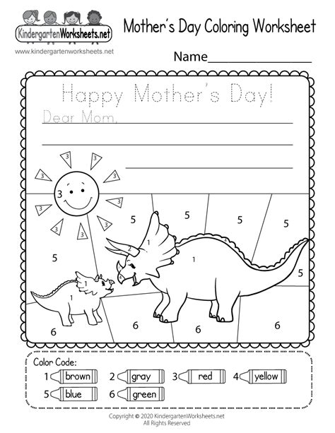 Free Printable Mothers Day Coloring Worksheet