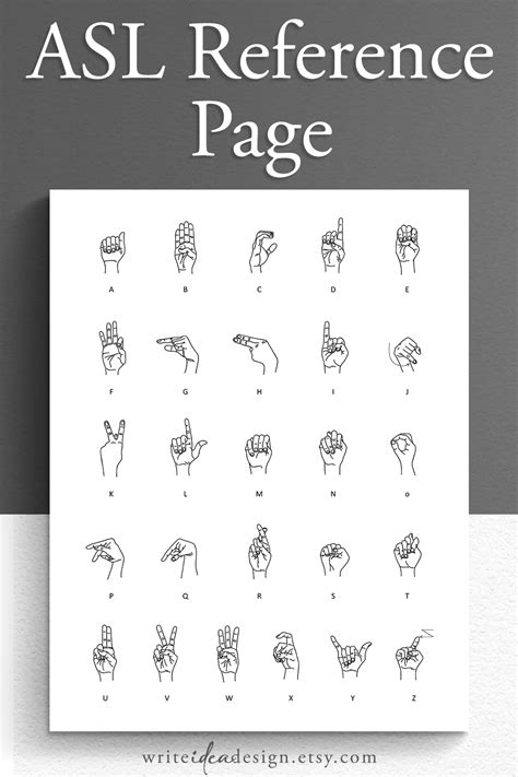 Printable Sign Language Sheet Asl Alphabet Printable Etsy In 2023