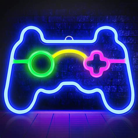 Gaming Neon Sign Gamepad Shaped Led Neon Lights For Teens Kids Wall