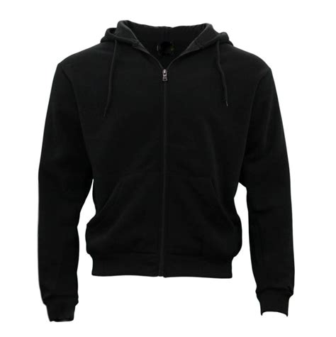adult unisex men s zip up hoodie w fleece hooded jacket jumper basic blank plain ebay