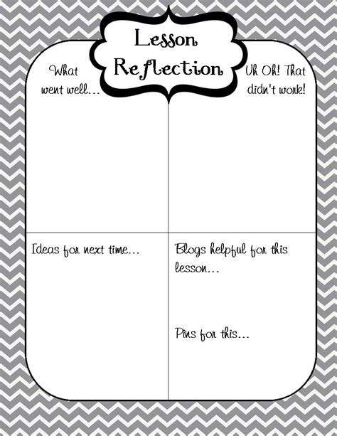 Lesson Reflection Freebie In 2023 Teacher Reflection Lesson Plan