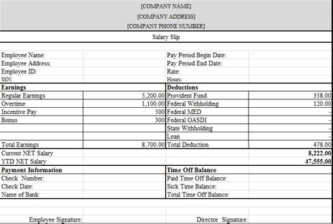Free Salary Slip Format In Excel And Word Excel Templates