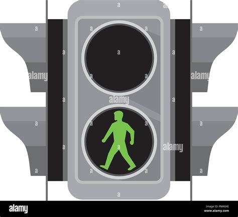 Retro Style Illustration Of A Traffic Signal Light With Green Man