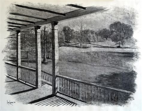Creating front porch style is a simple weekend project. Back Porch At Beau Bassin Drawing by Ron Landry