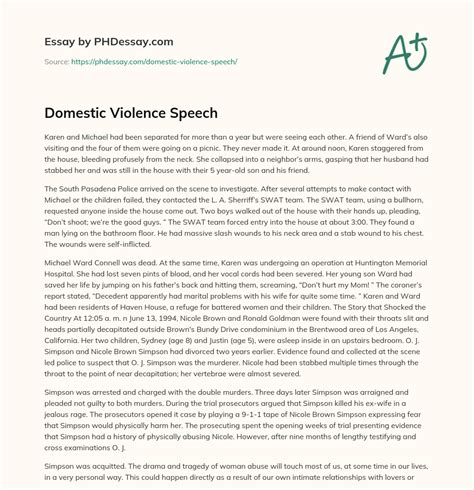 Domestic Violence Speech