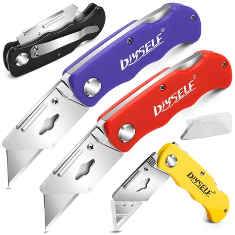 Buy Diyself Knife 4 Pack Box Cutters With 10 Blades Razor Knife With