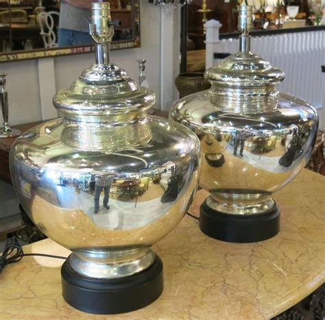 A Pair Of Massive Vintage Mercury Glass Lamps At 1stdibs