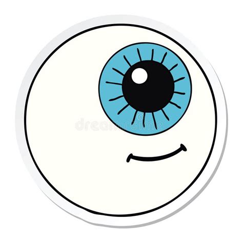 Sticker Of A Cartoon Eyeball Stock Vector Illustration Of Cute Stick