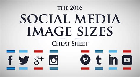 The 2016 Social Media Image Sizes Cheat Sheet Infographic