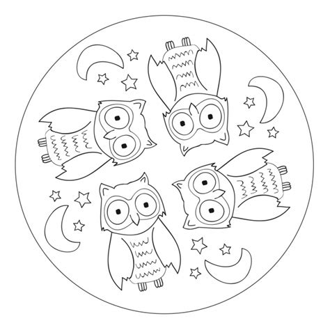 #owl #eule #mandala #ausmalen sticker by magicgirl632. Tier-Mandala Eule für Kindergarten, KiTa und Schule