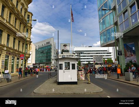 Checkpoint Charlie Old East West Border Crossing Post In