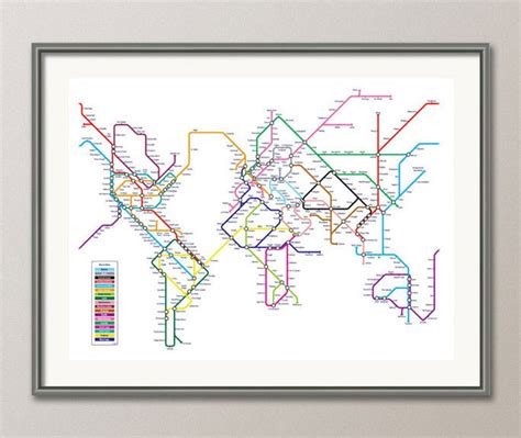 World Map Poster A Subway Map Tube Map Metro Map By Kiacoltd Sexiz Pix