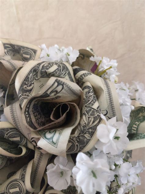 Money Rose Bouquet Includes Real Cash Dollar Orgami Bride Etsy