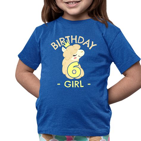 6th Birthday Shirt Girls Birthday Shirt Llama 6th Birthday Shirts For