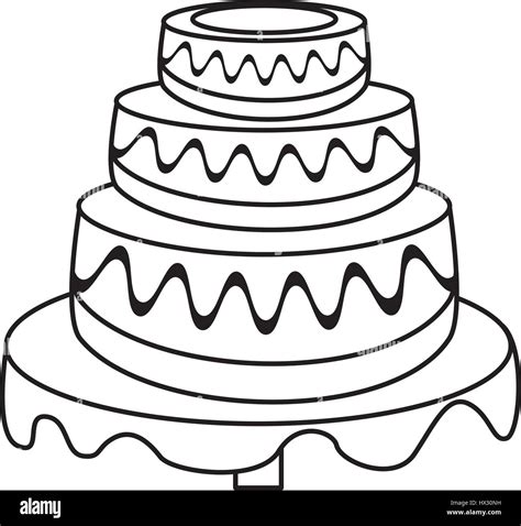 Wedding Cake Dessert Outline Stock Vector Image And Art Alamy
