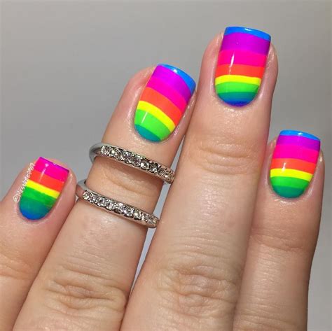 Tiffany White On Instagram “💜💗 ️💛💚💙 Rainbow Watermarble Nails Using
