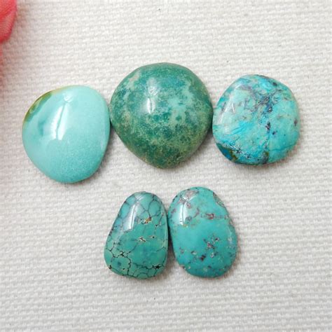 5pcs Turquoise Cabochons Handmade Gemstone Turquoise