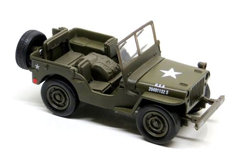 Diecast Willys Jeep Us Army 132 Scale Model With Pullback Action