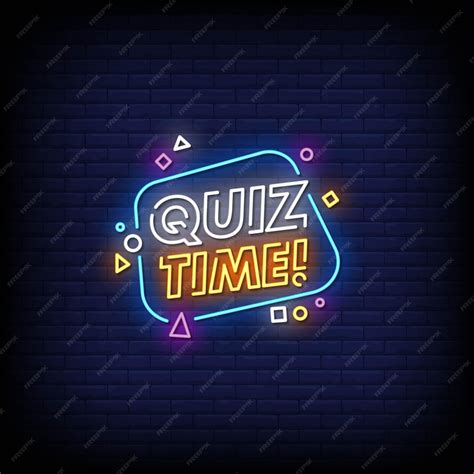 Premium Vector Quiz Time Neon Signs Style Text
