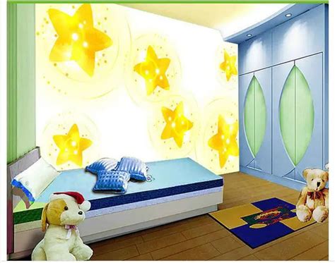 Customzed 3d Wallpaper 3d Kids Wallpaper Hand Painted Gold Star