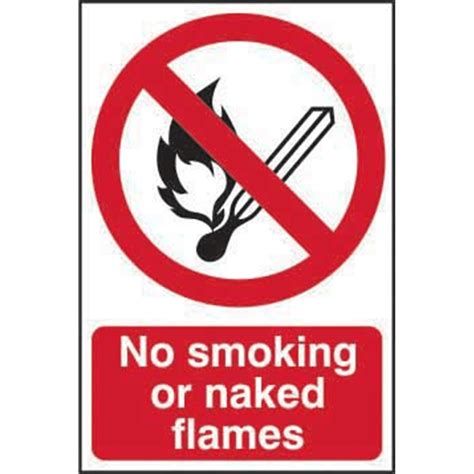 No Smoking Or Naked Flames Sign Self Adhesive Semi Rigid Pvc Mm My